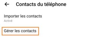 Importer les contacts